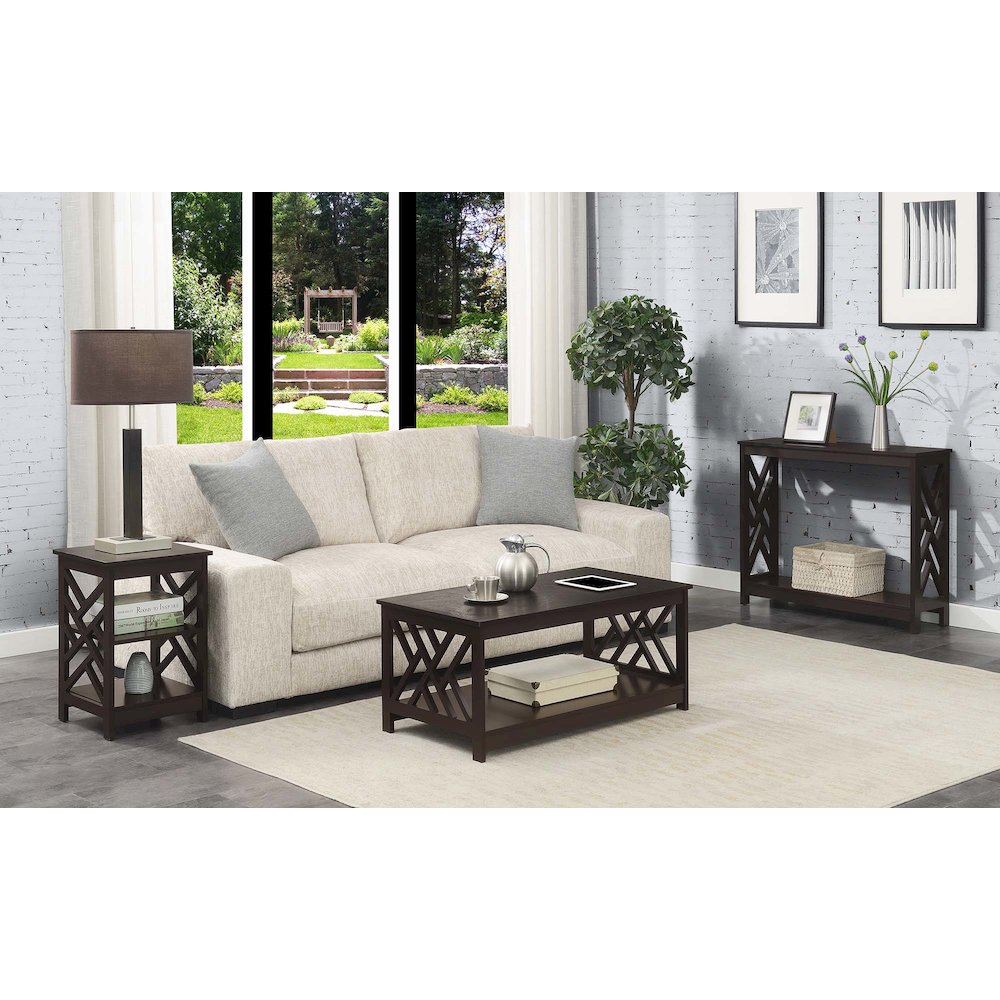 Titan Console Table with Shelf, Espresso. Picture 6