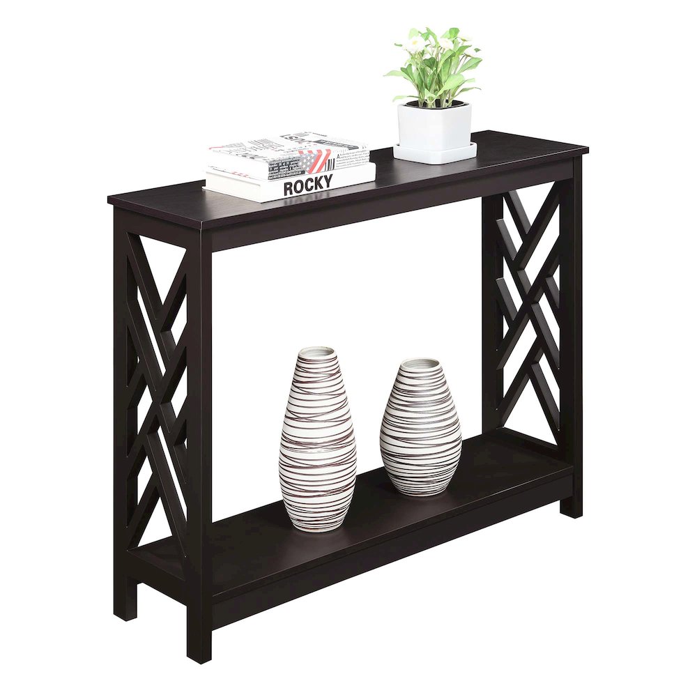 Titan Console Table with Shelf, Espresso. Picture 3