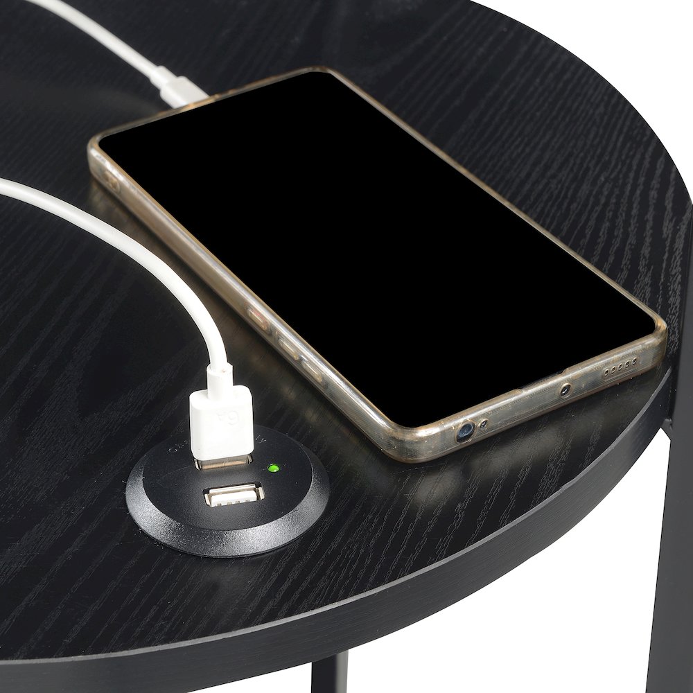 Designs2Go Simon 3 Tier End Table with USB Ports. Picture 6