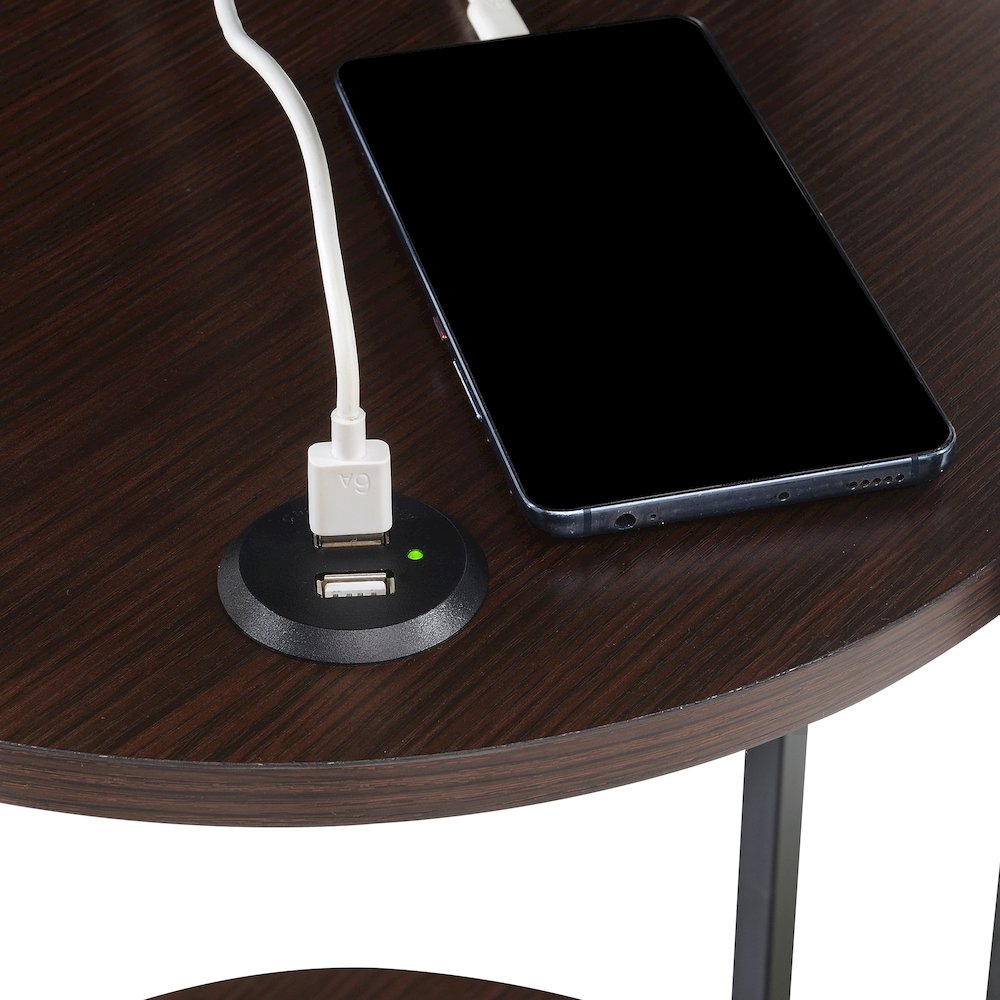 Designs2Go Simon 3 Tier End Table with USB Ports. Picture 5