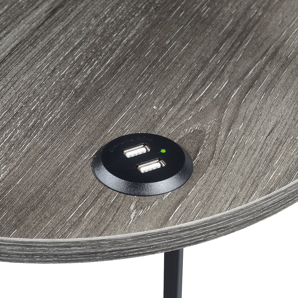 Designs2Go Simon 3 Tier End Table with USB Ports. Picture 5