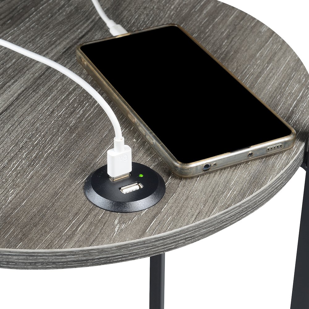 Designs2Go Simon 3 Tier End Table with USB Ports. Picture 6