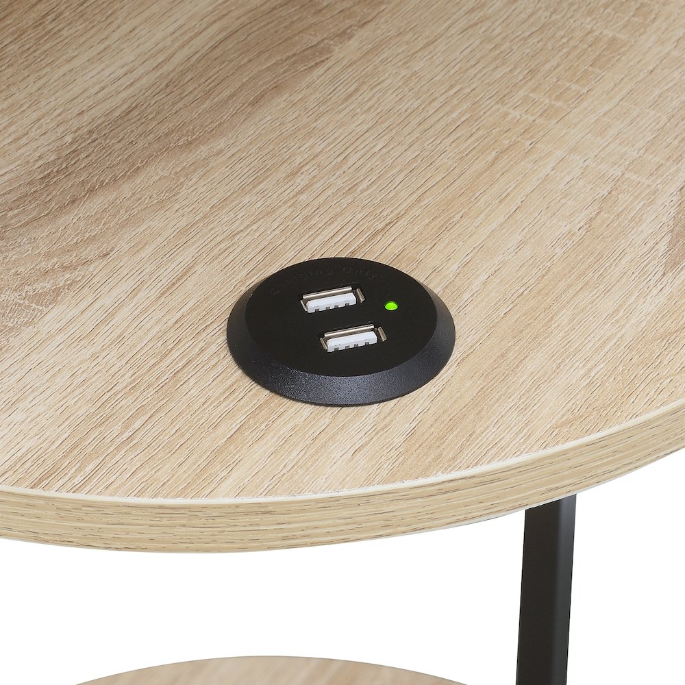 Designs2Go Simon 3 Tier End Table with USB Ports. Picture 4