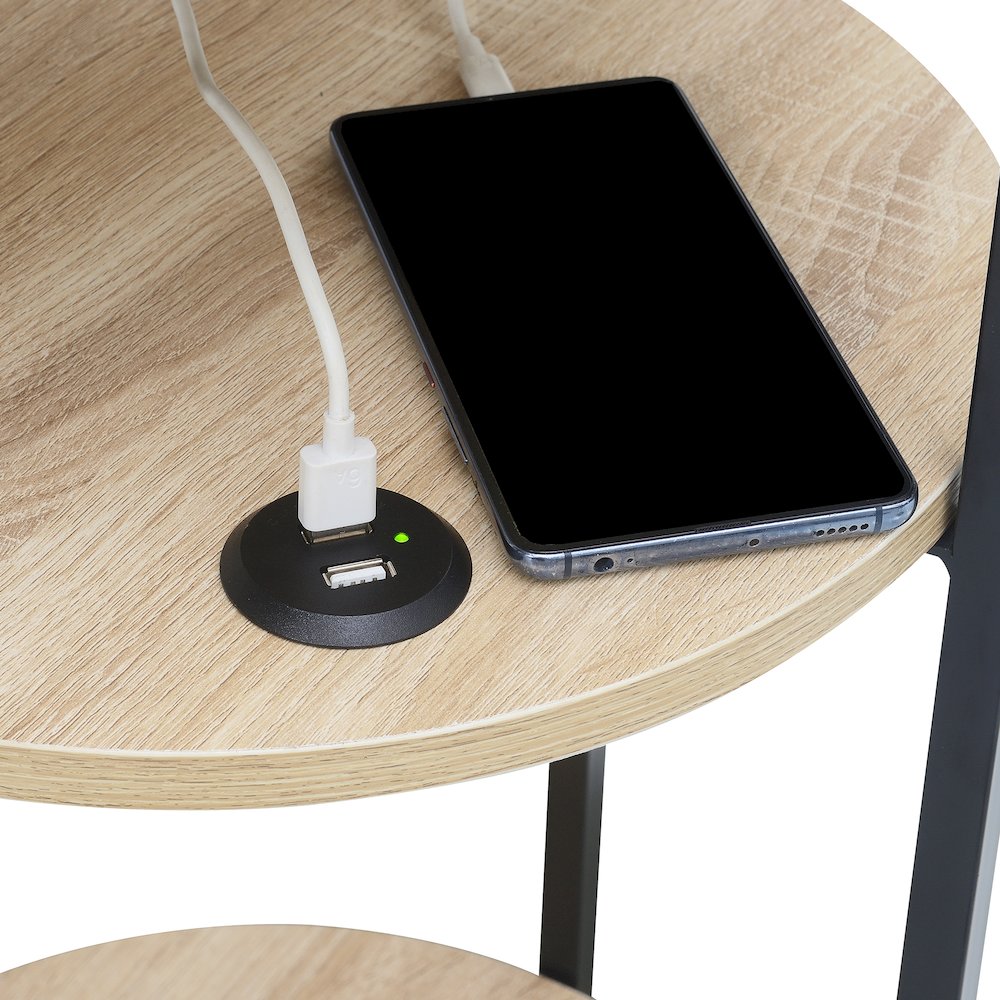 Designs2Go Simon 3 Tier End Table with USB Ports. Picture 5