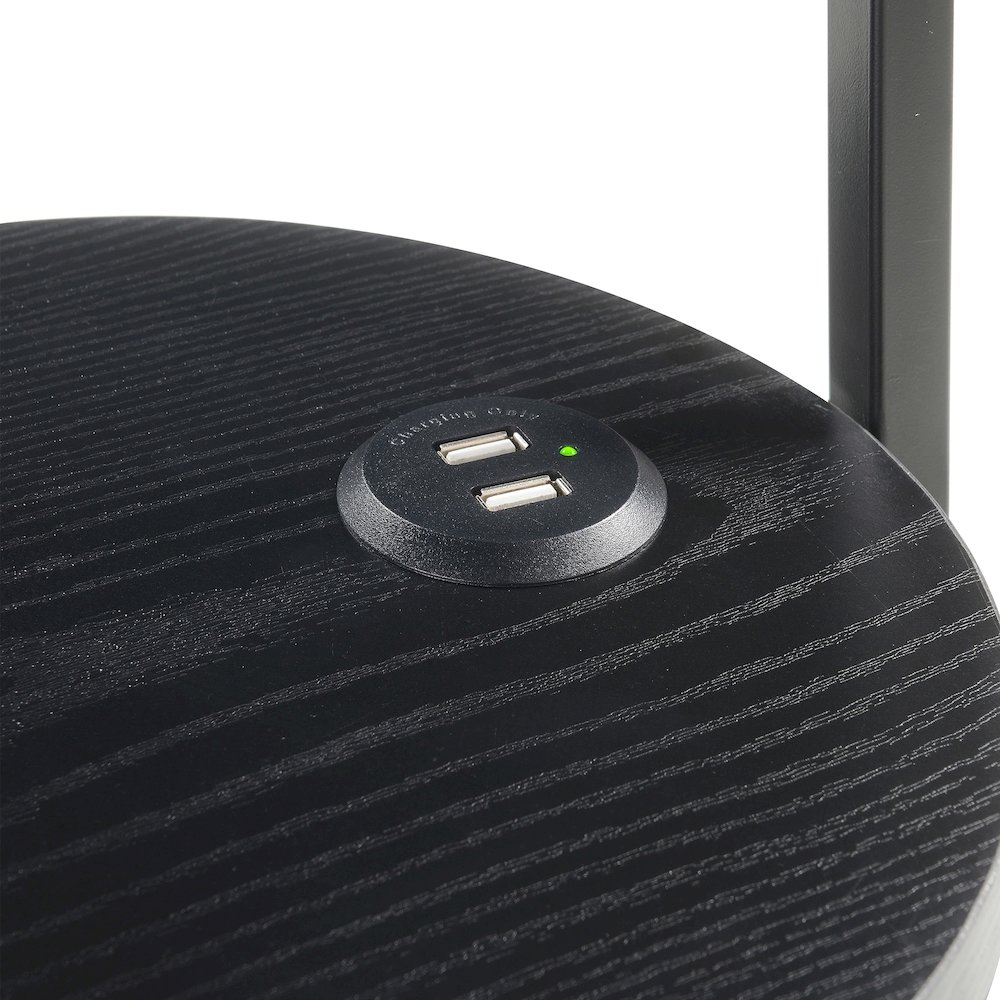 Designs2Go Simon 3 Tier Oval Chairside End Table with USB Ports. Picture 5