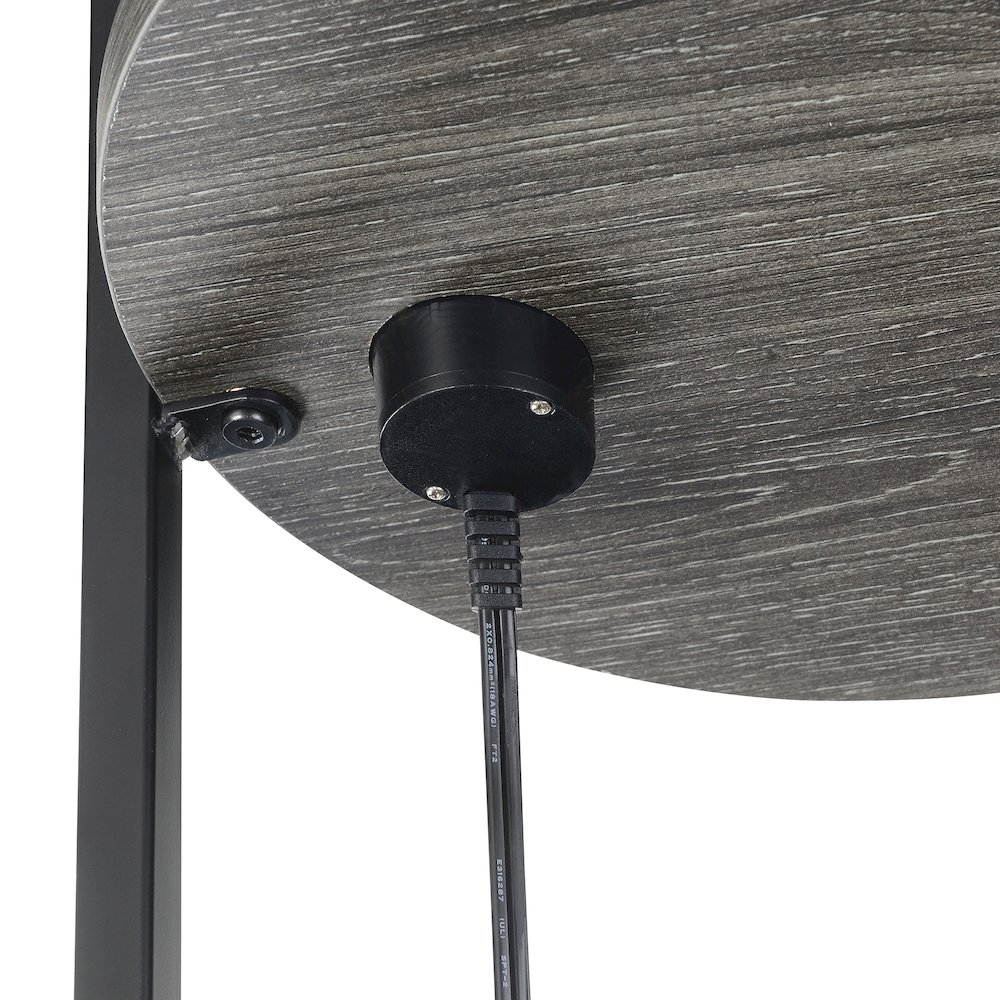 Designs2Go Simon 3 Tier Oval Chairside End Table with USB Ports. Picture 6