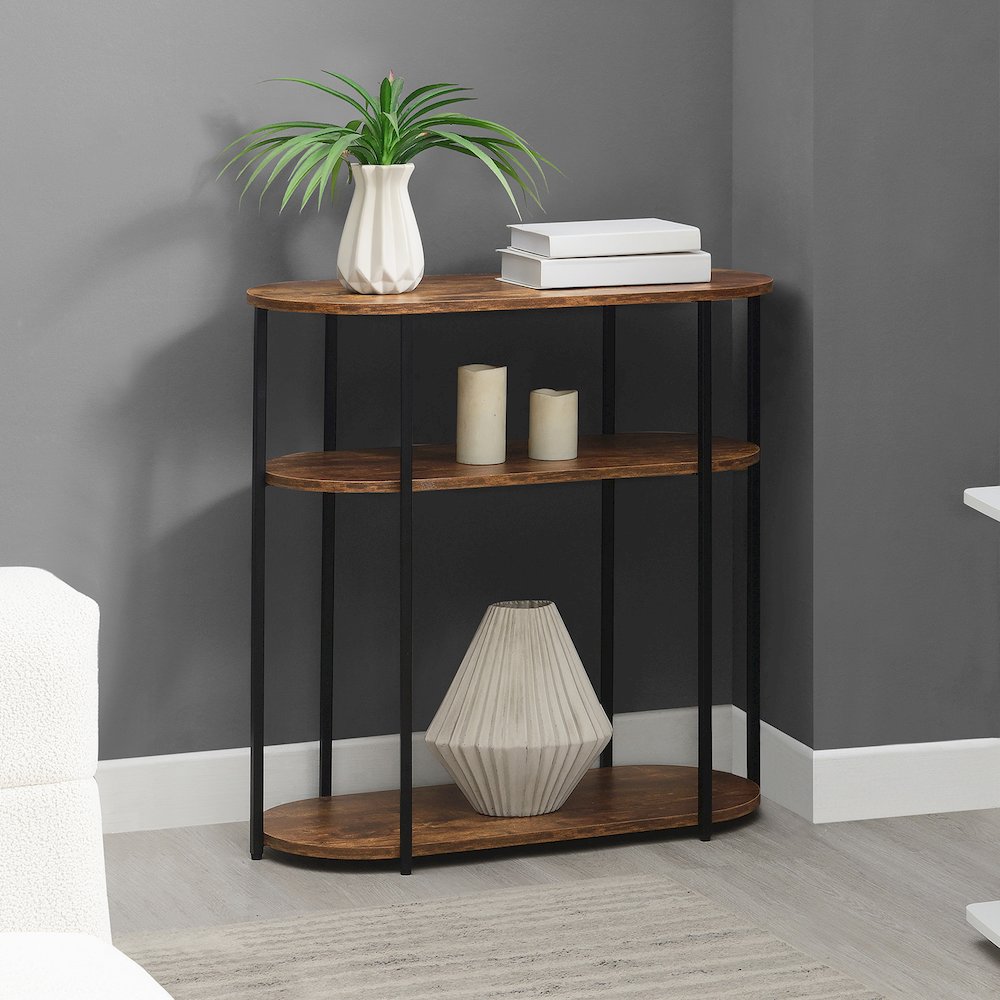 Designs2Go Simon 3 Tier Oval Entryway Hall Table. Picture 2
