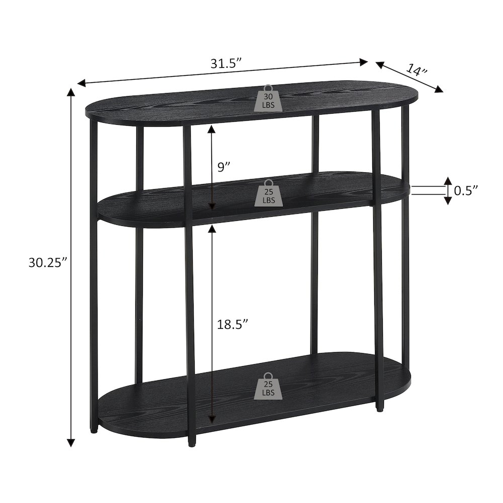 Designs2Go Simon 3 Tier Oval Entryway Hall Table. Picture 3