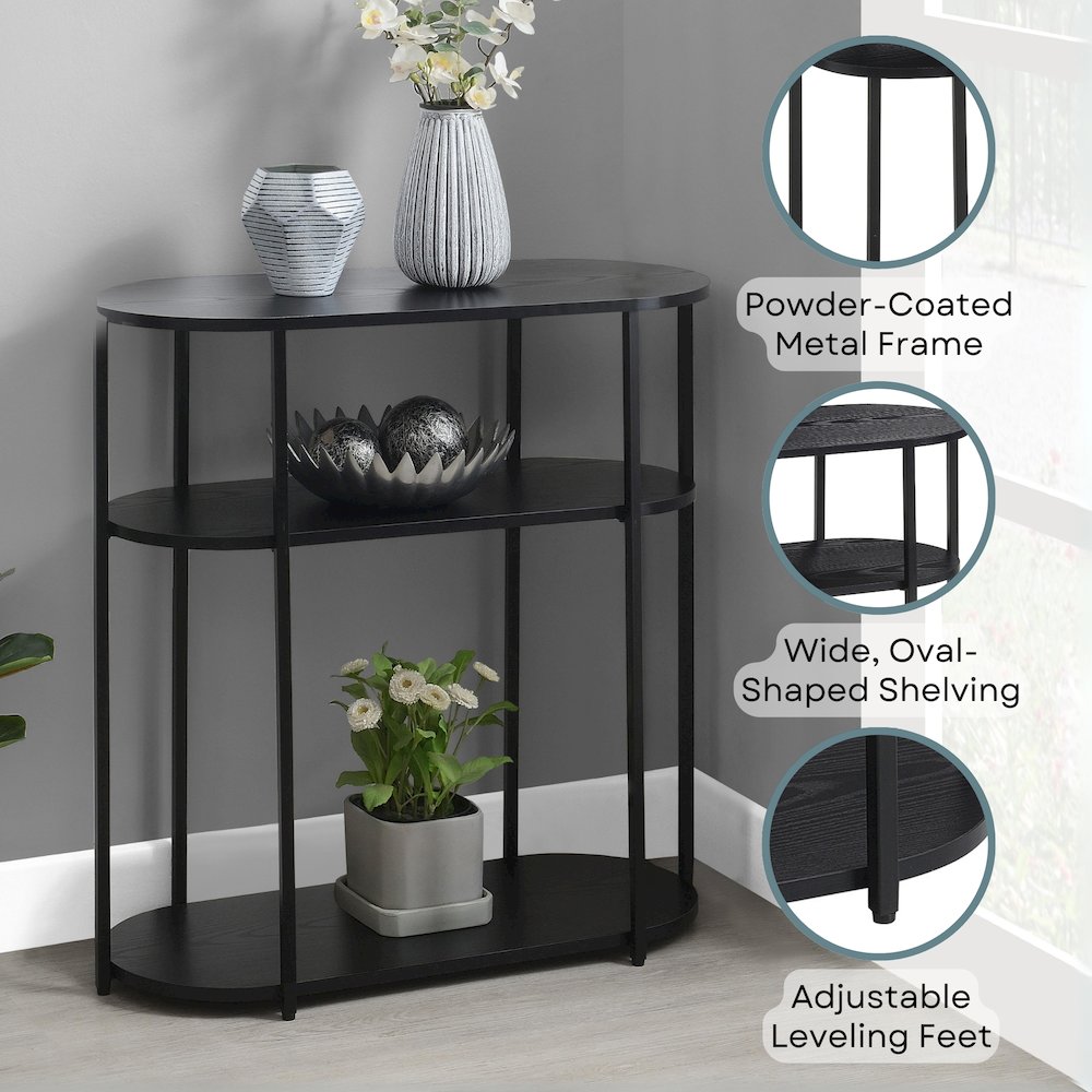 Designs2Go Simon 3 Tier Oval Entryway Hall Table. Picture 3