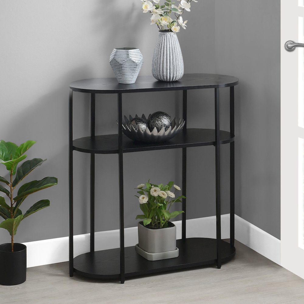 Designs2Go Simon 3 Tier Oval Entryway Hall Table. Picture 2