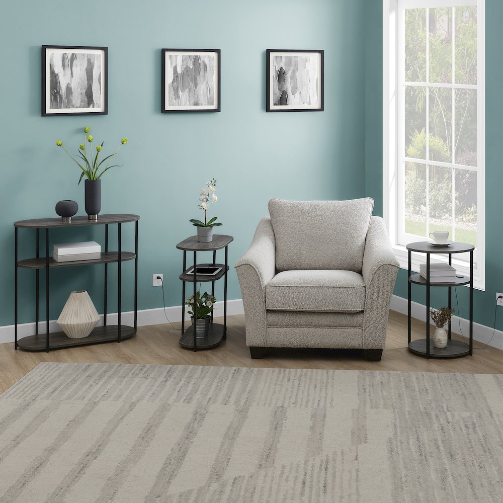 Designs2Go Simon 3 Tier Oval Entryway Hall Table. Picture 4
