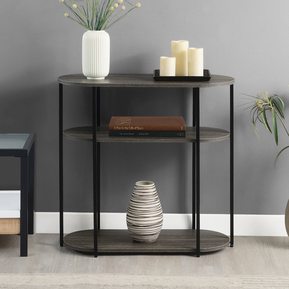 Designs2Go Simon 3 Tier Oval Entryway Hall Table. Picture 2