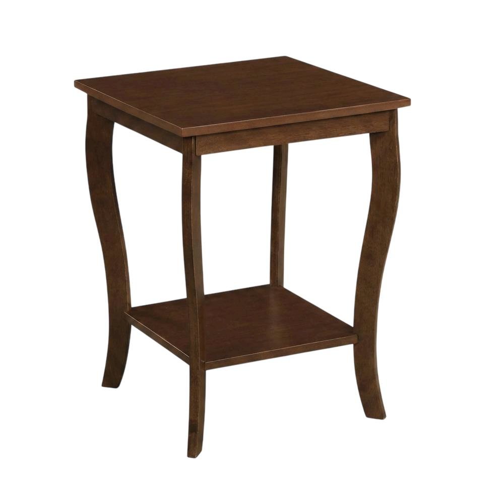 Espresso Square End Table for Living Room and Bedroom with Modern Design. Picture 1