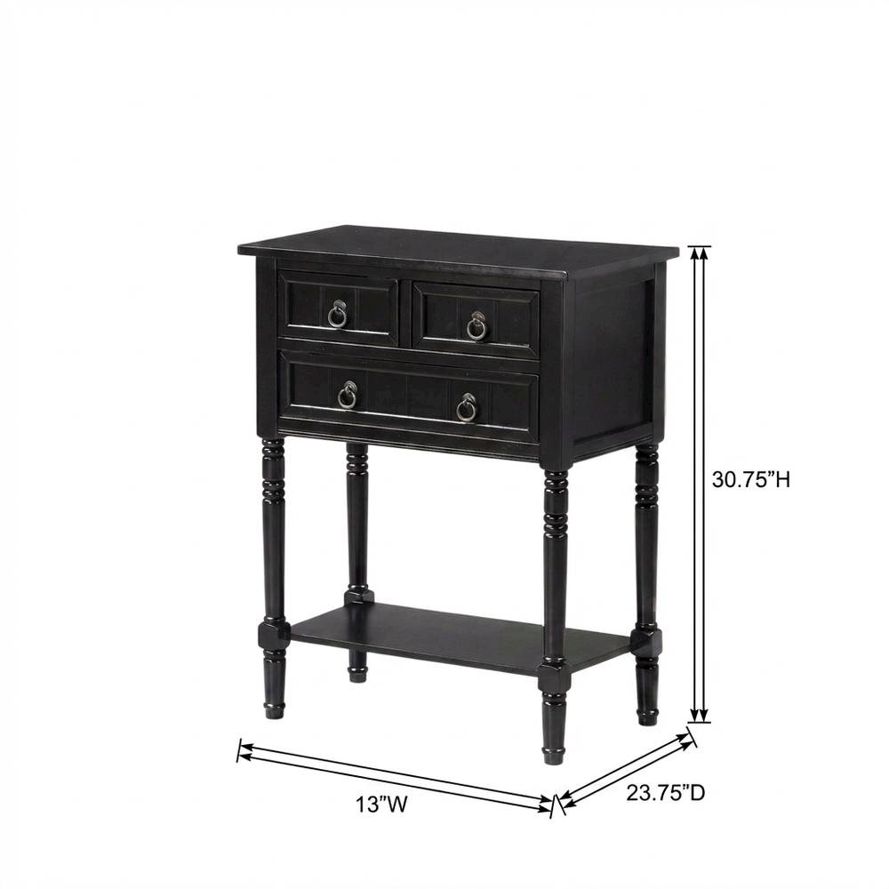 Black Hall Table, Rubberwood and MDF, Slim Entryway Console. Picture 7