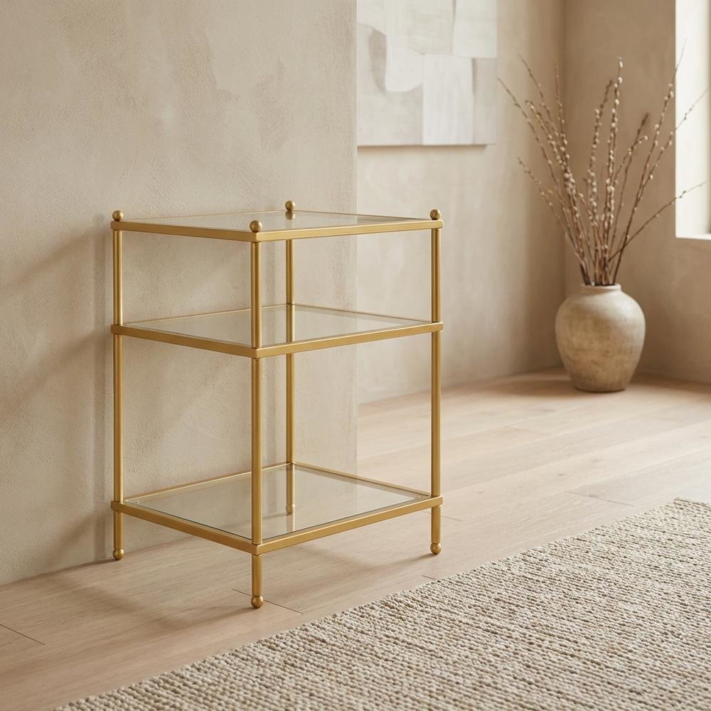 Wood Finish End Table with Smooth Surface and Sturdy Support. Picture 2