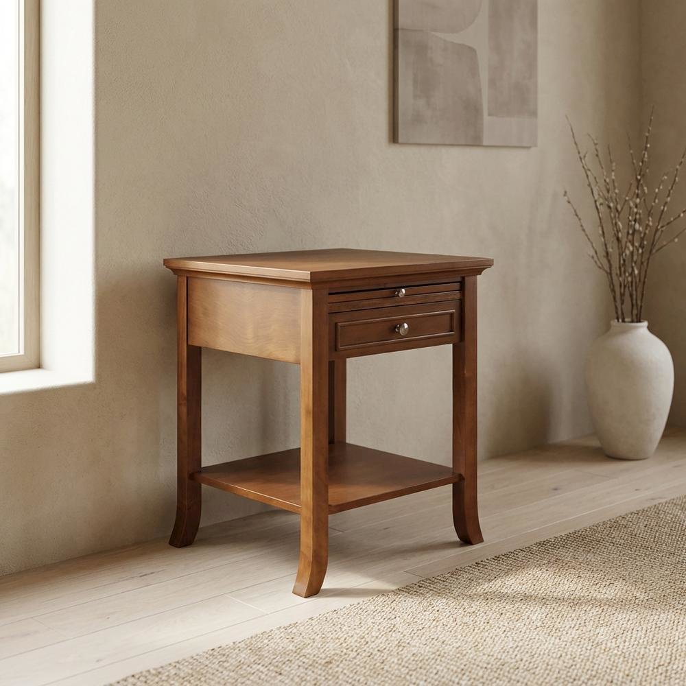 Wooden End Table with Drawer and Slide for Living Room Decor. Picture 2