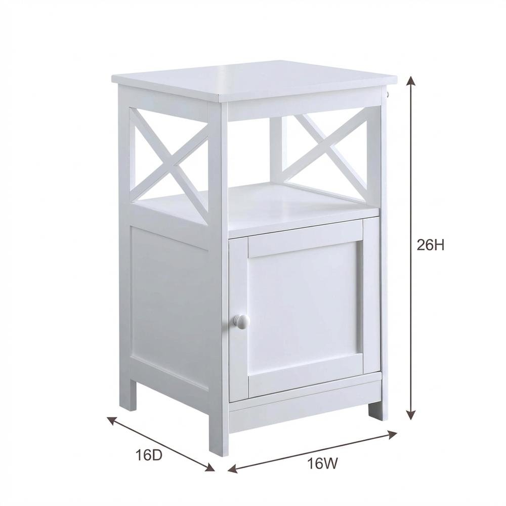 Black wooden end table with storage cabinet for living room or bedroom. Picture 7