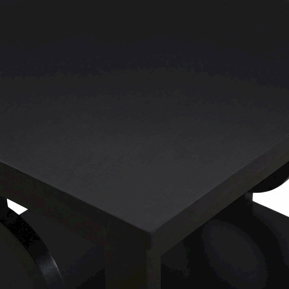Black wooden end table with modern design and sleek finish. Picture 5