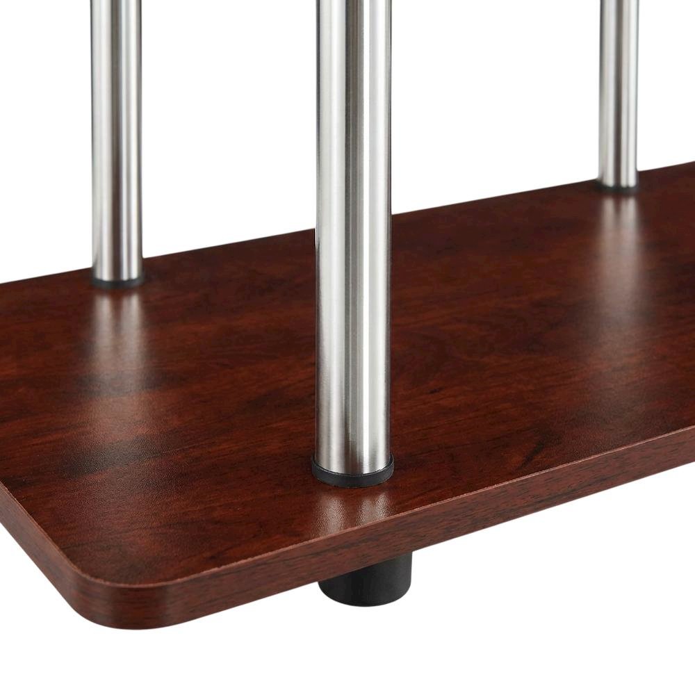 Cherry TV stand with no tools, 4-tier design, for TVs up to 55 inches. Picture 6