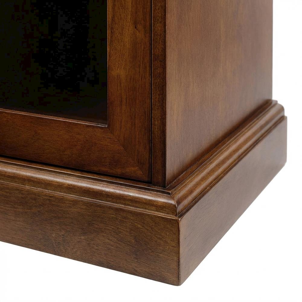 Dark Walnut TV Stand with MDF and Tempered Glass Finish for 55-Inch TVs. Picture 6