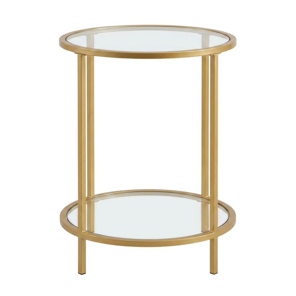 Round Two-Tier End Table with Modern Design and Sturdy Frame. Picture 4
