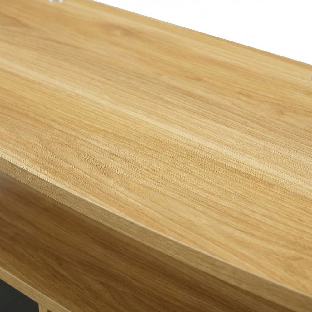 Modern Brown TV Stand with 3 Storage Cabinets and Shelf for 55-Inch TVs. Picture 5