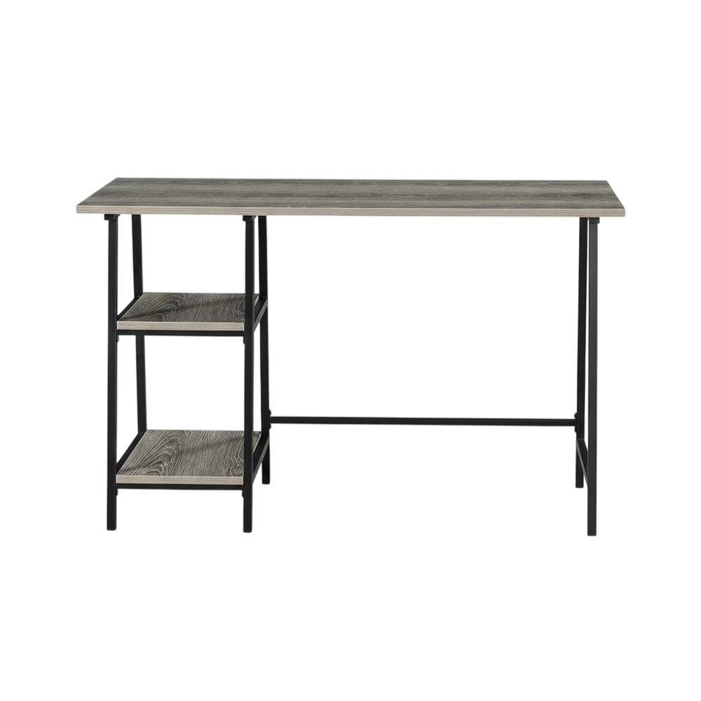 Modern Trestle Desk With Removable Shelves In Metal And Wood. Picture 4