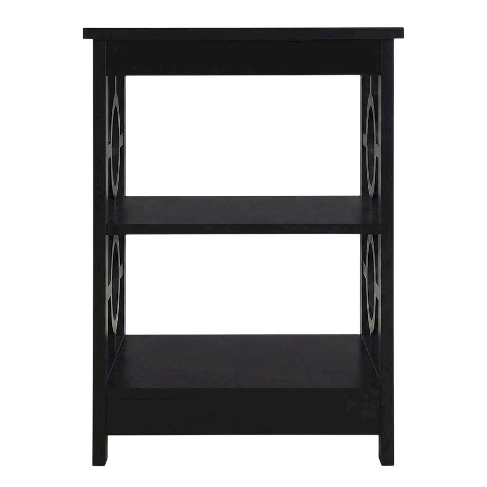 Black wooden end table with modern design and sleek finish. Picture 4