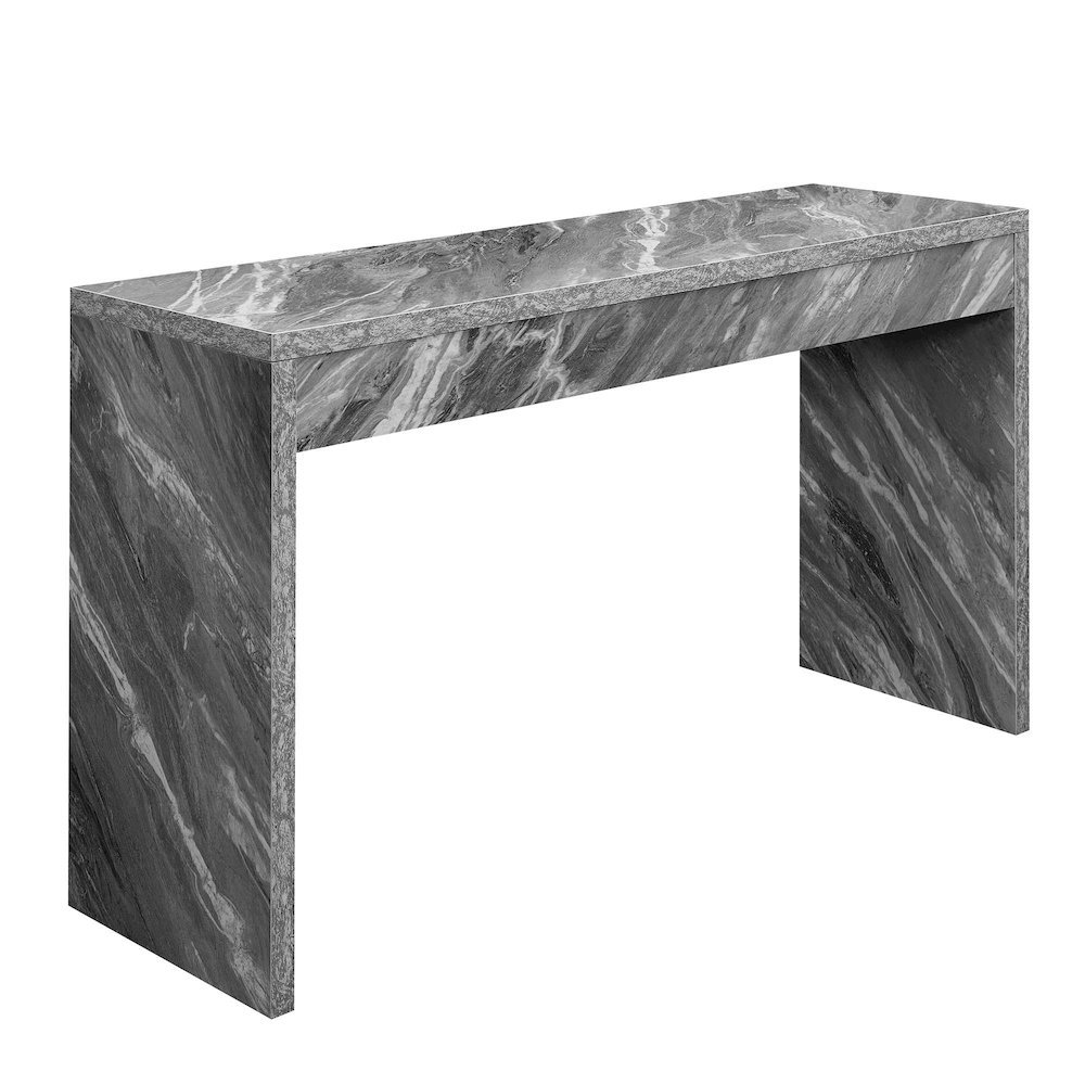 Console Desk, White, 48 Inch, Versatile, Faux Marble Top. Picture 1