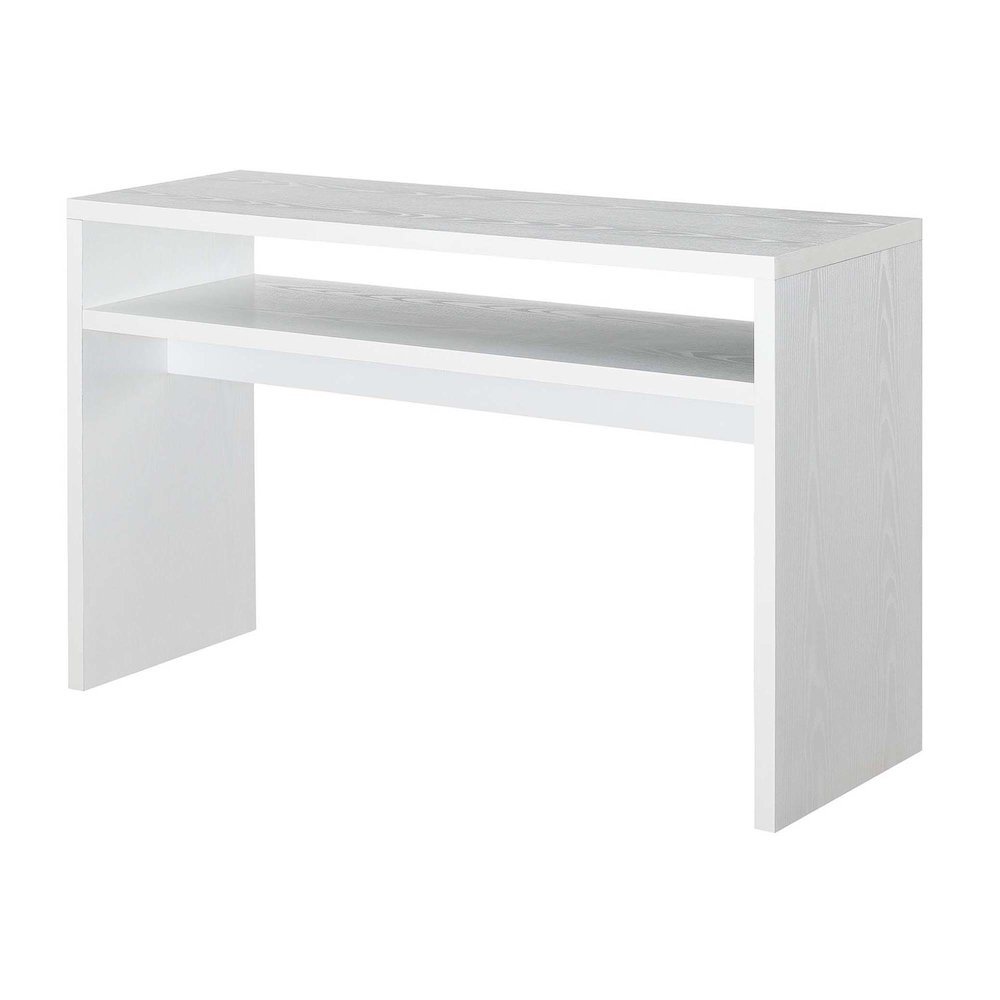 Deluxe Console Table with Spacious Top, Storage Shelf, White Finish, 30-inch. Picture 1