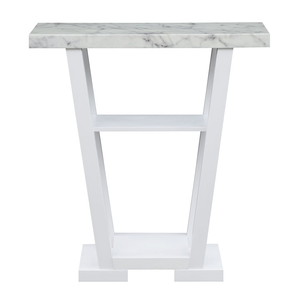 Console Table, Gray Marble, 2 Shelves, Entryway, Sofa. Picture 5