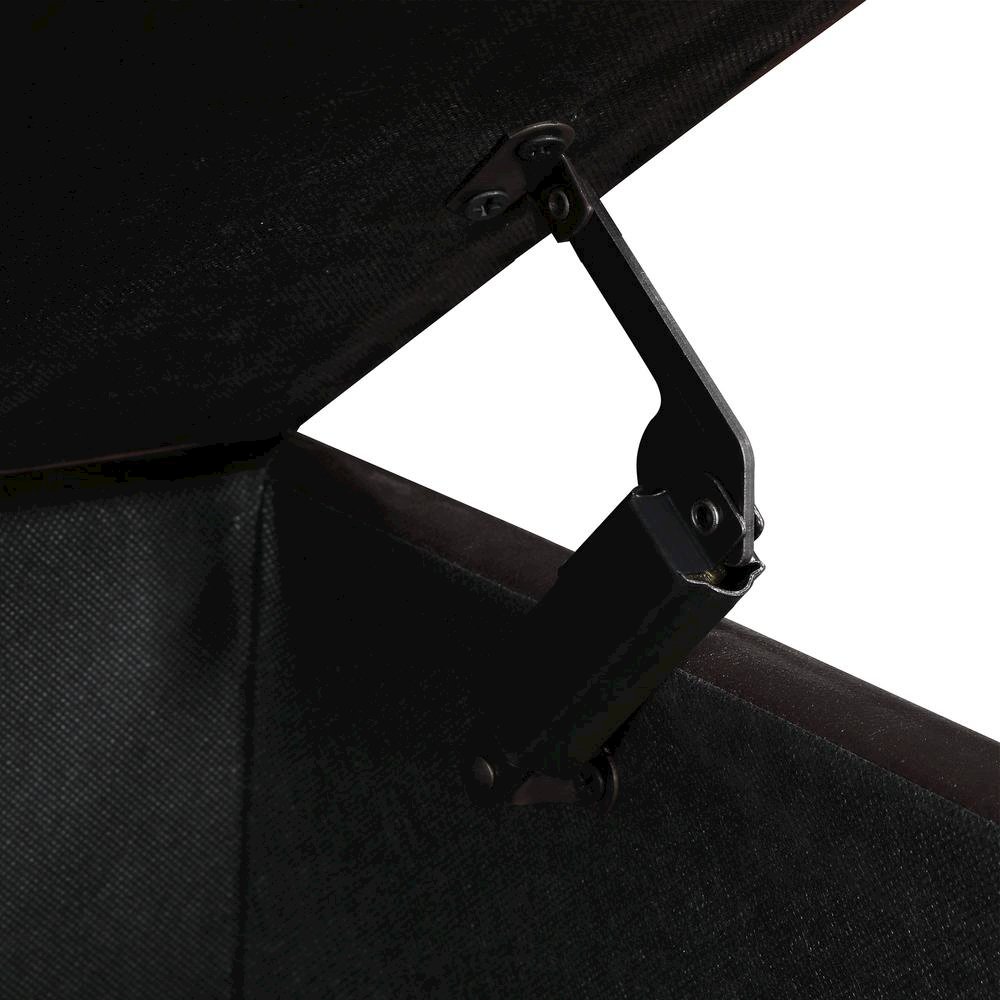 Storage Ottoman Footrest Chair in Brown Faux Leather, Pressure Hinge. Picture 6