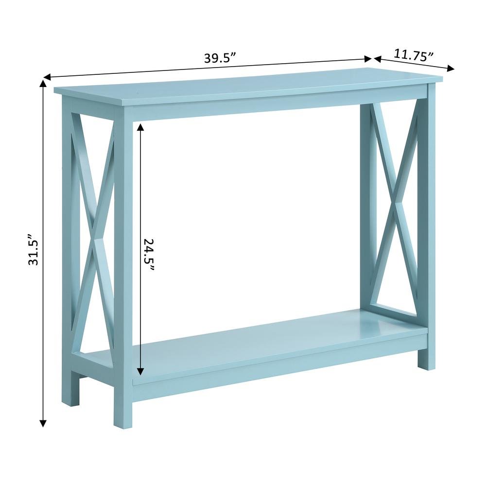 Console Table 2 Shelves, 39.5-inch Wide, Spacious Design, Blue Woodgrain Accent. Picture 6