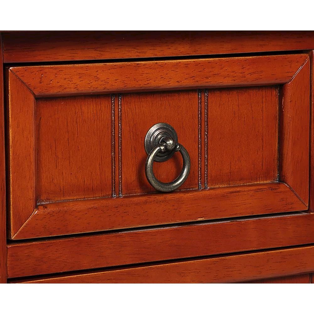 Entryway Hall Table, Cherry, 3 Drawers, 2 Shelves, Quick Setup. Picture 5