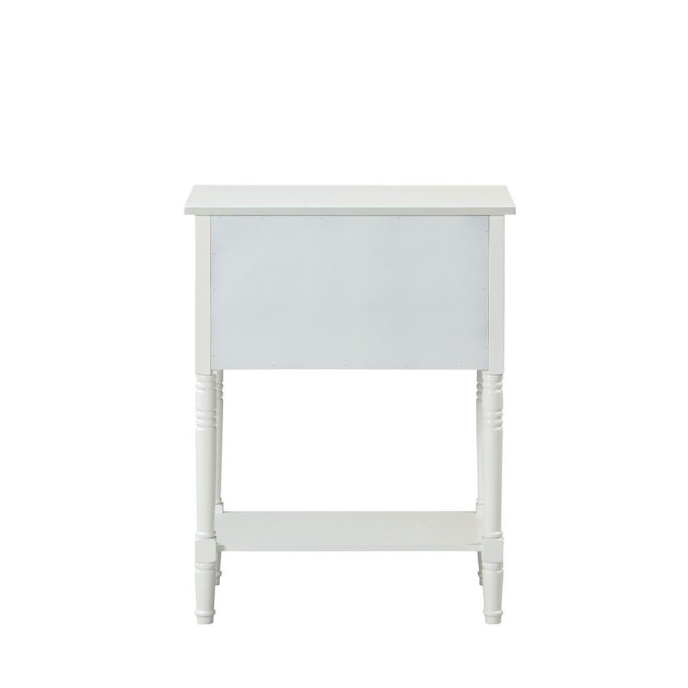 Kendra Hall Table with 3 Drawers and 2 Shelves, White Finish,2-Step Assembly. Picture 6
