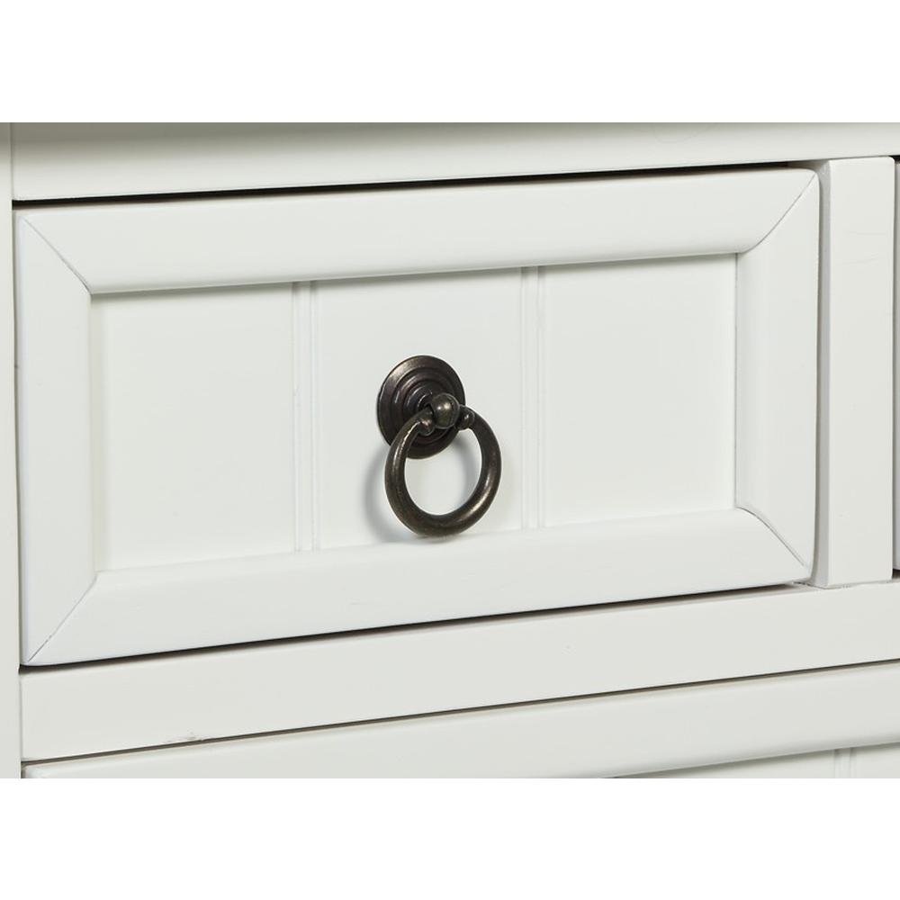 Kendra Hall Table with 3 Drawers and 2 Shelves, White Finish,2-Step Assembly. Picture 8