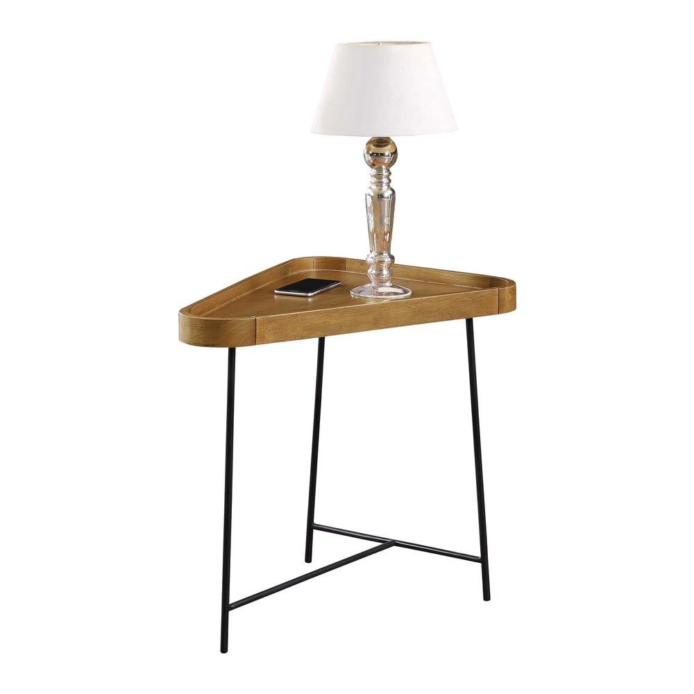 Triangle End Table, Driftwood, Hairpin Legs, Modern Accent. Picture 1