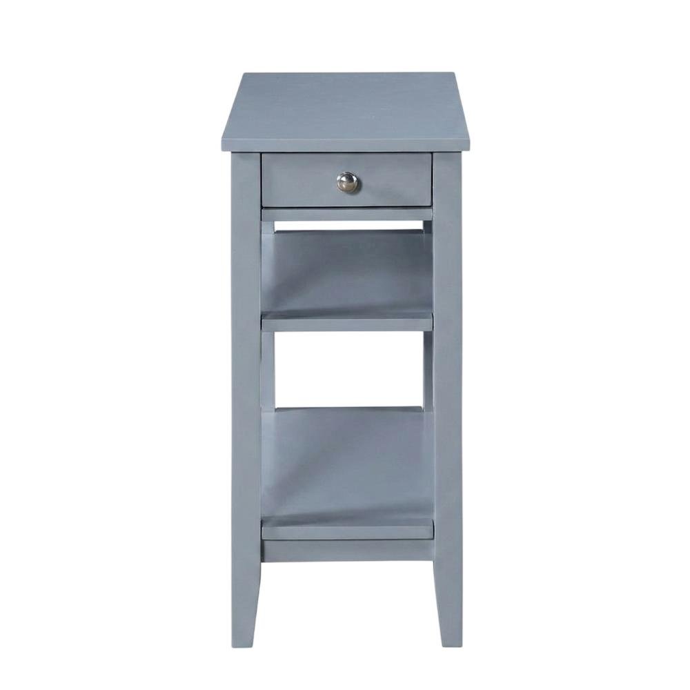 Transitional 1 Drawer End Table with Shelves for Living Room and Bedroom. Picture 4