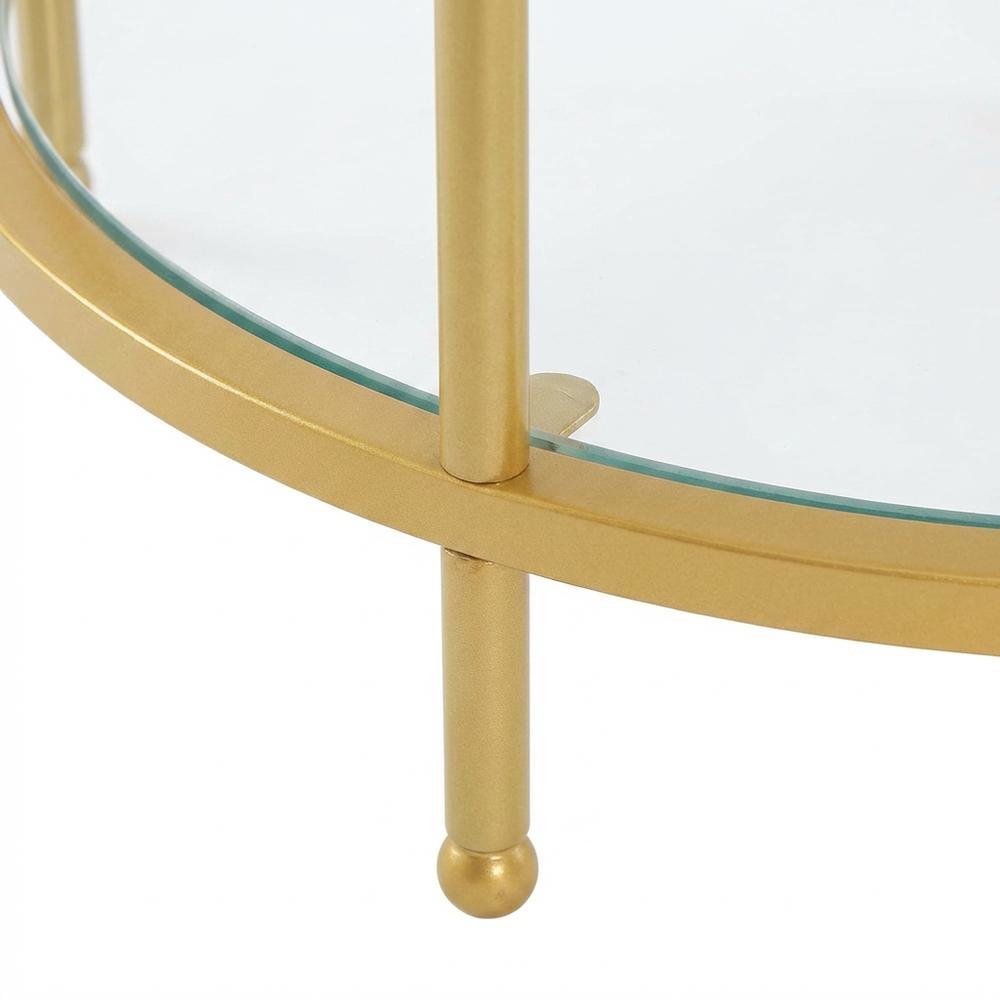 Round Two-Tier End Table with Modern Design and Sturdy Frame. Picture 6