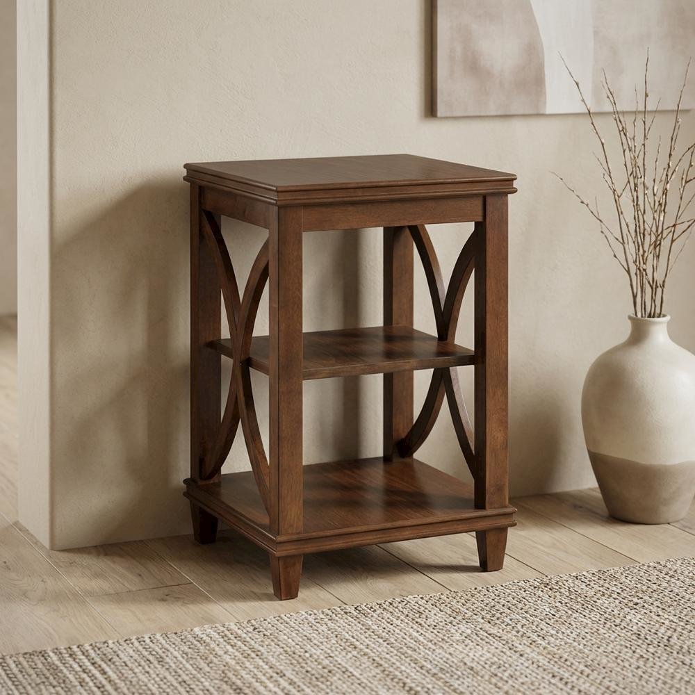 Modern End Table with Wooden Finish and Minimalist Design. Picture 2