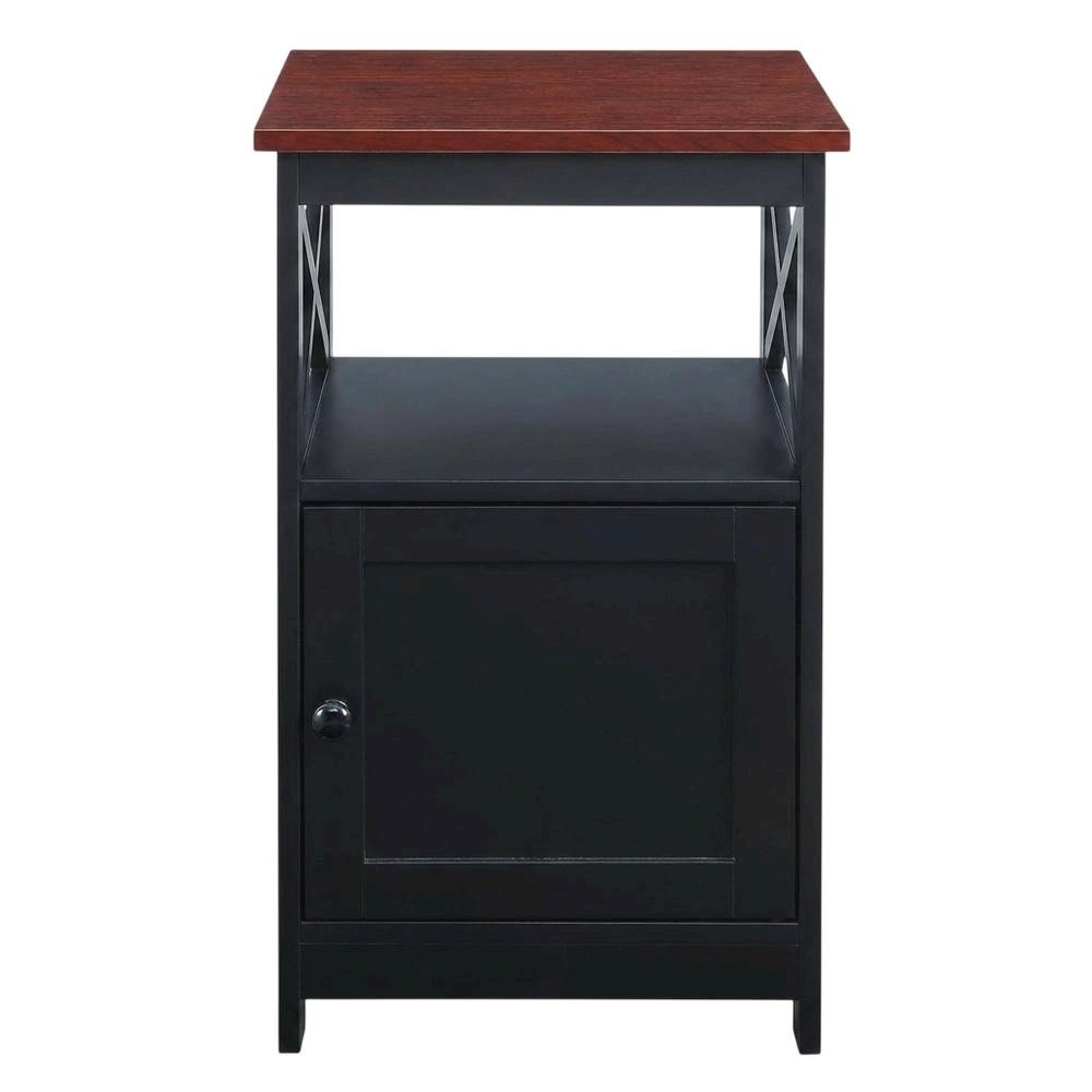 End Table with Cabinet in Classic Finish, Durable Wood Lens. Picture 4
