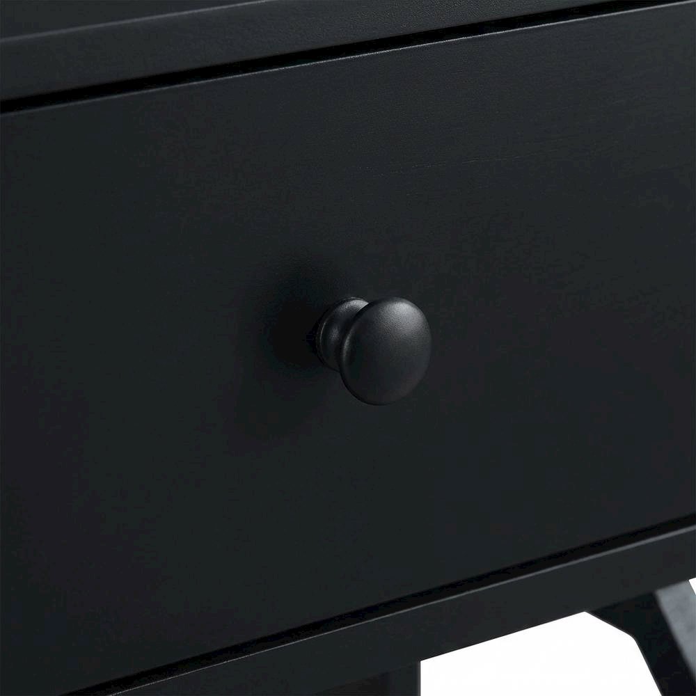 Black end table with single drawer for versatile living space use. Picture 5