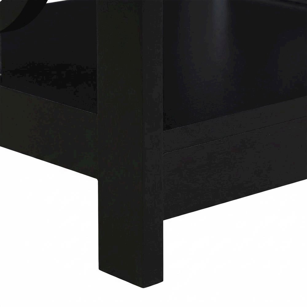 Black wooden end table with modern design and sleek finish. Picture 6