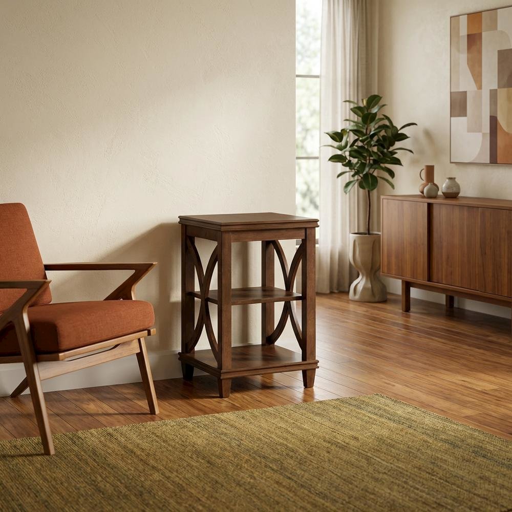 Modern End Table with Wooden Finish and Minimalist Design. Picture 3