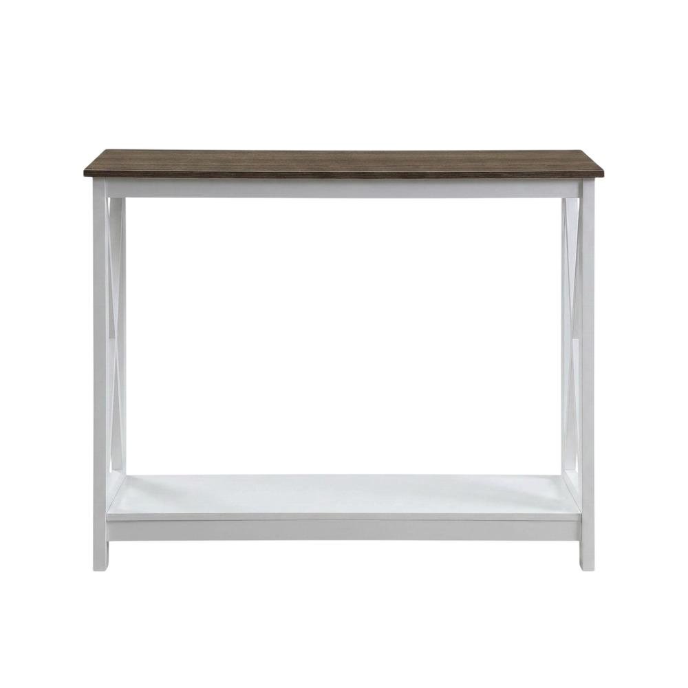Black Wood Console Table with Lower Shelf for Living Room Storage. Picture 4