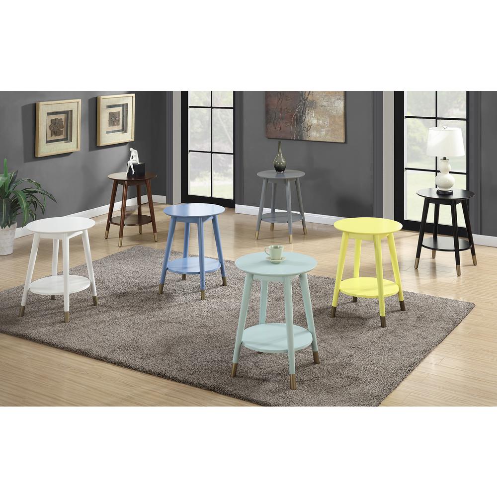 Wilson Mid Century Round End Table with Bottom Shelf. Picture 4