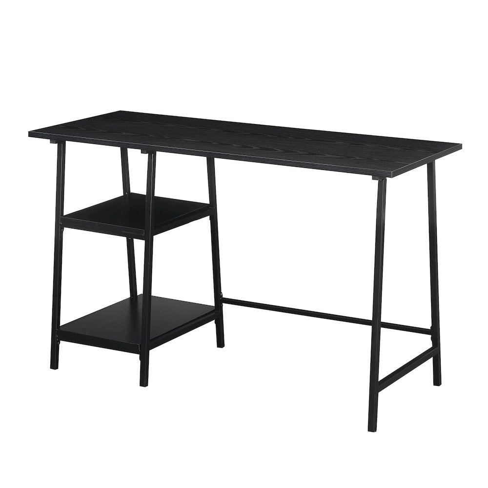 Designs2Go Trestle Wood Metal Desk with Removable Shelves. Picture 1