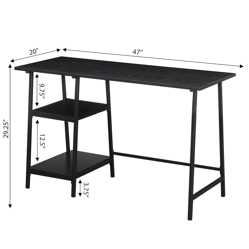 Designs2Go Trestle Wood Metal Desk with Removable Shelves. Picture 7