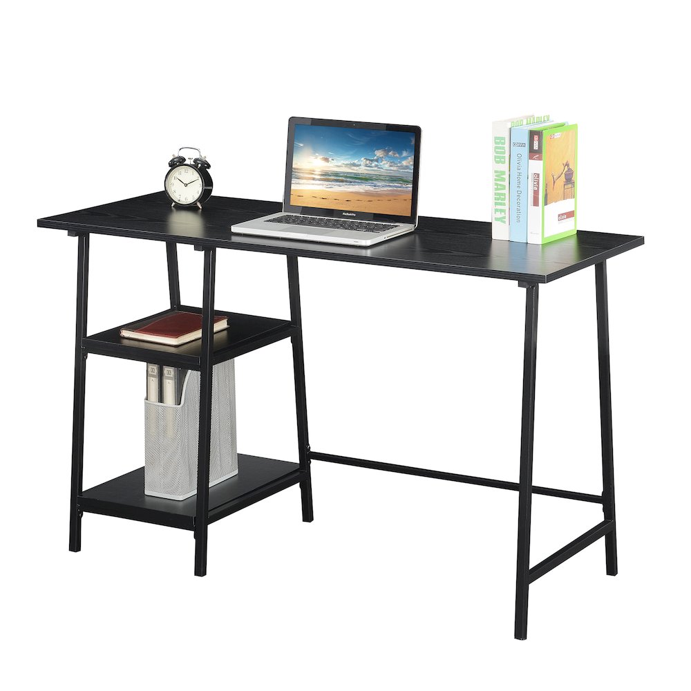 Designs2Go Trestle Wood Metal Desk with Removable Shelves. Picture 3