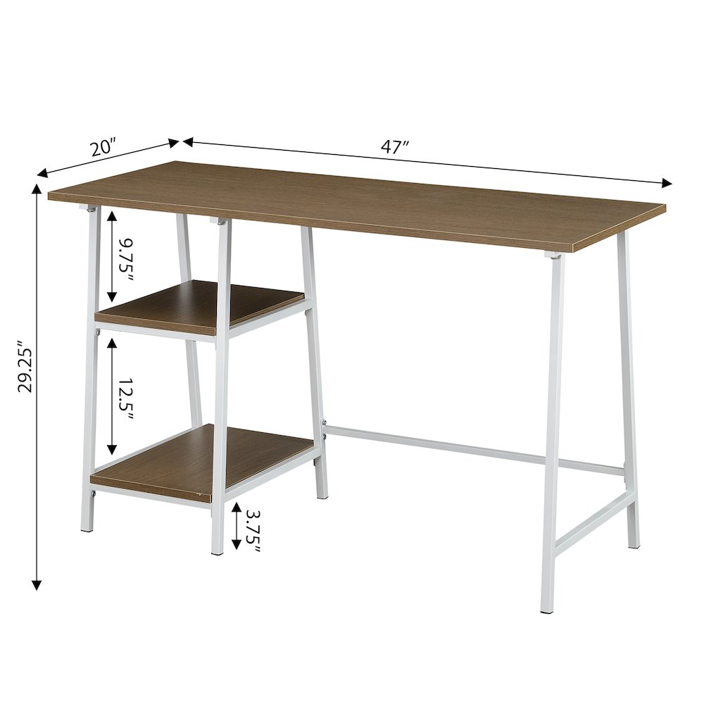 Designs2Go Trestle Wood Metal Desk with Removable Shelves. Picture 7